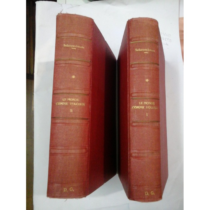 LE MONDE COMME VOLONTE ET COMME REPRESENTATION - A. SCHOPENHAUER  - 1886